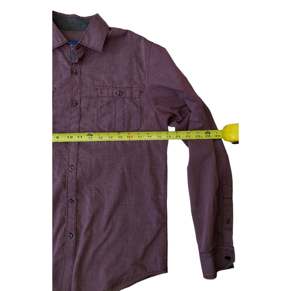 Michael Brandon Maroon Casual Button-Down Shirt - Picture 2 of 7
